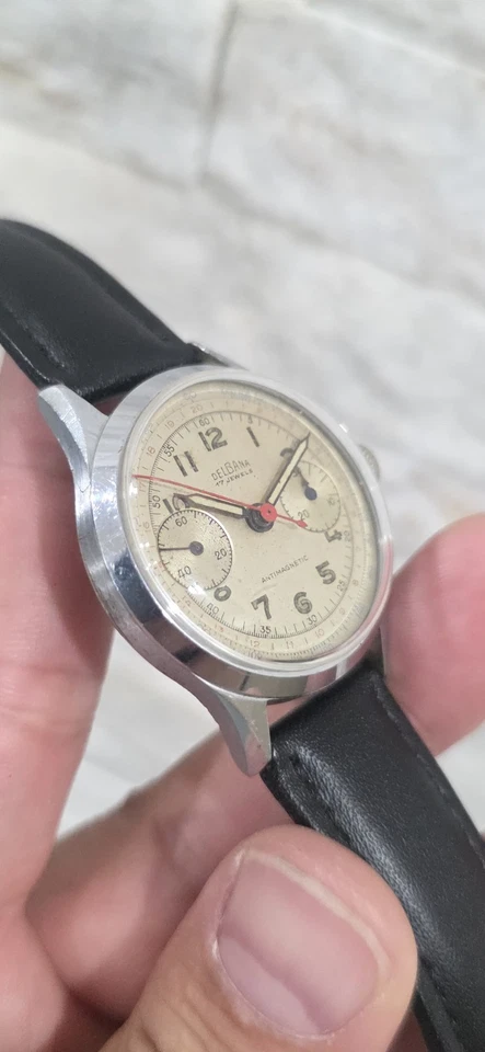 Vintage Delbana Antimagnetic Chronograph Landeron 48 17 Jewels Swiss Made - Image 4 of 4