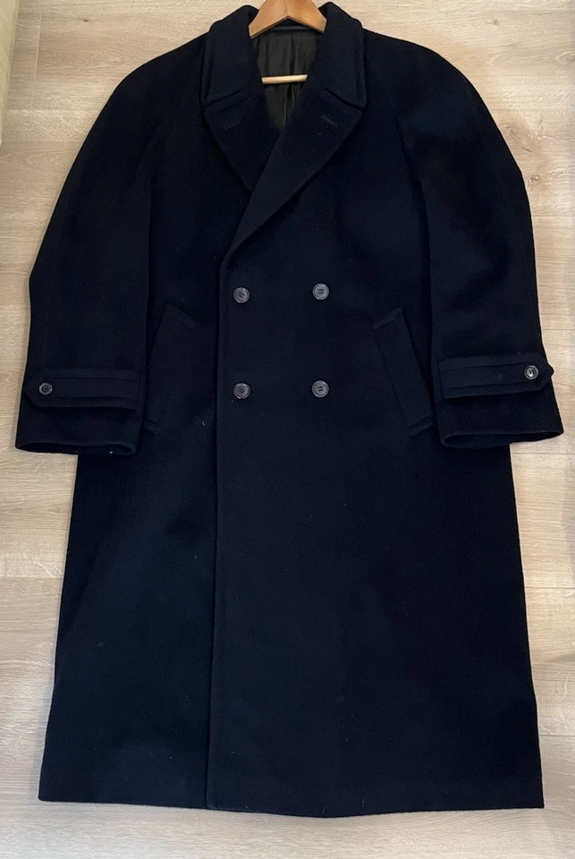 Wool Coat XL (42) Di Caprio Double Breasted Jacket XL NAVY virgin New Wool - Image 3 of 4