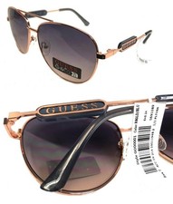 New Womens GUESS GO00001 28W Sunglasses Rose Gold/Gray-Pink 75