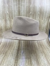 Vintage Henschel Hatquarters 100 Wool Fedora Western Hat Tan Brown L USA