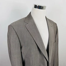 Hugo Boss 44R Pasolini Movie Sport Coat 100% Wool Beige Two Button Double Vented