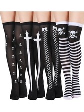 Boao 4 Pairs Halloween Thigh High Long Stockings Over Knee 00, Charming Style