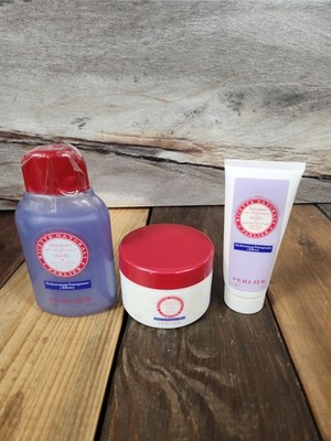 Perlier Melograno Mediterranean Pomegranate & Bilberry Bath Body Hqnd Cream Set 