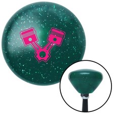 Pink 2 Pistons Green Retro Metal Flake Shift Knob W M16x1.5 Insert Shifter Pink 2 Pistons Green Retro Metal Flake Shift Knob W M16x1.5 Insert Shifter
