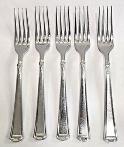 5 Dinner Forks Villeroy & Boch Paloma Picasso Agrigento Stainless Flatware