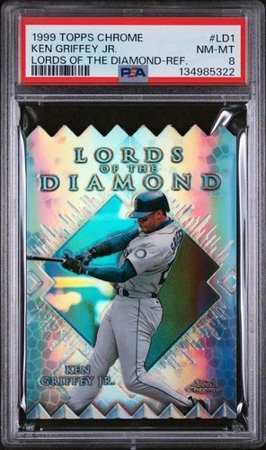 1999 Topps Chrome Lords of the Diamond Refractors Ken Griffey Jr #LD1 PSA 8