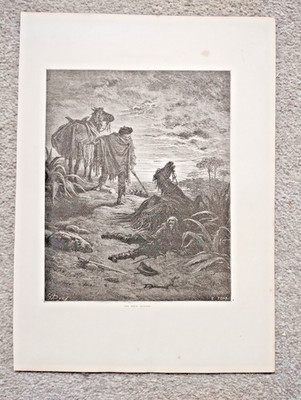 Die zwei Pantoletten, Gustave Dore - antiker Druck - 1868