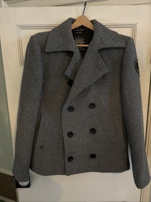SCOTCH&SODA Peacoat L Gray Wool Polyester Quilted Lining