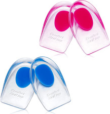 4 Pack Gel Heel Pads for Achilles Tendonitis  Plantar Fasciitis Relief