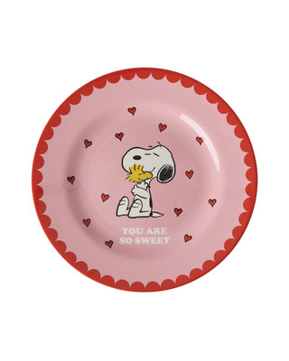 RICE x Peanuts: Frühstücksteller aus Melamin 20 cm, Pink Snoopy Print