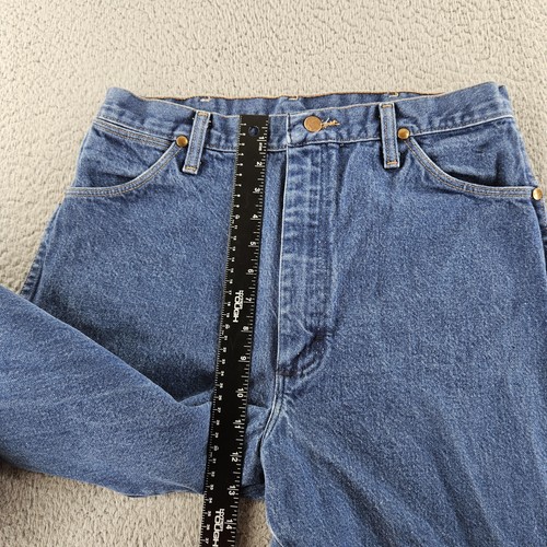 Vintage Wrangler Jeans Womens 16x32 Blue Denim High Rise Straight Leg Made USA - Picture 7 of 14