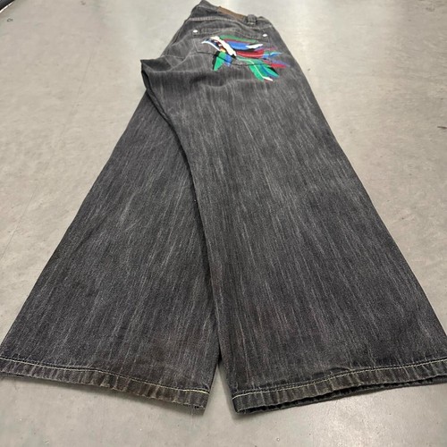 BAGGY BLACK GRAPHIC DENIM JEANS - Picture 3 of 6