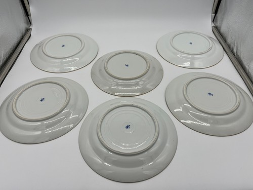 6 Fukagawa Karansha Orchid Mark Kukiemon Style Plates 1930s-50s Japan Gilt Edge - Picture 8 of 12
