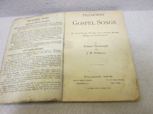 * 1898 FILLMORE'S GOSPEL SONGS By PALMER HARTSOUGH & J. H. FILLMORE - Picture 4 of 4