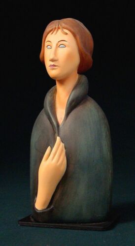 Petite Statue Du Peint De Modigliani Yeux Bleu Femme Figurine de Collection Neuf