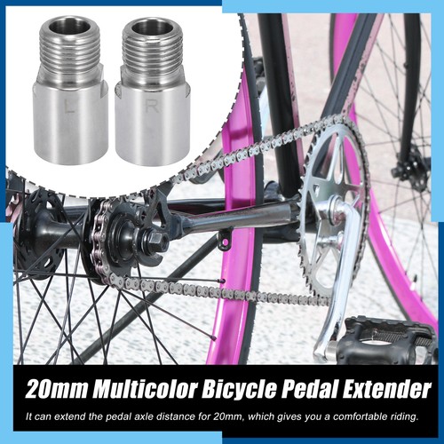 Pack(2) Bicycle Pedal Adapter Extended Pedal Spacer for 9/16" Threaded