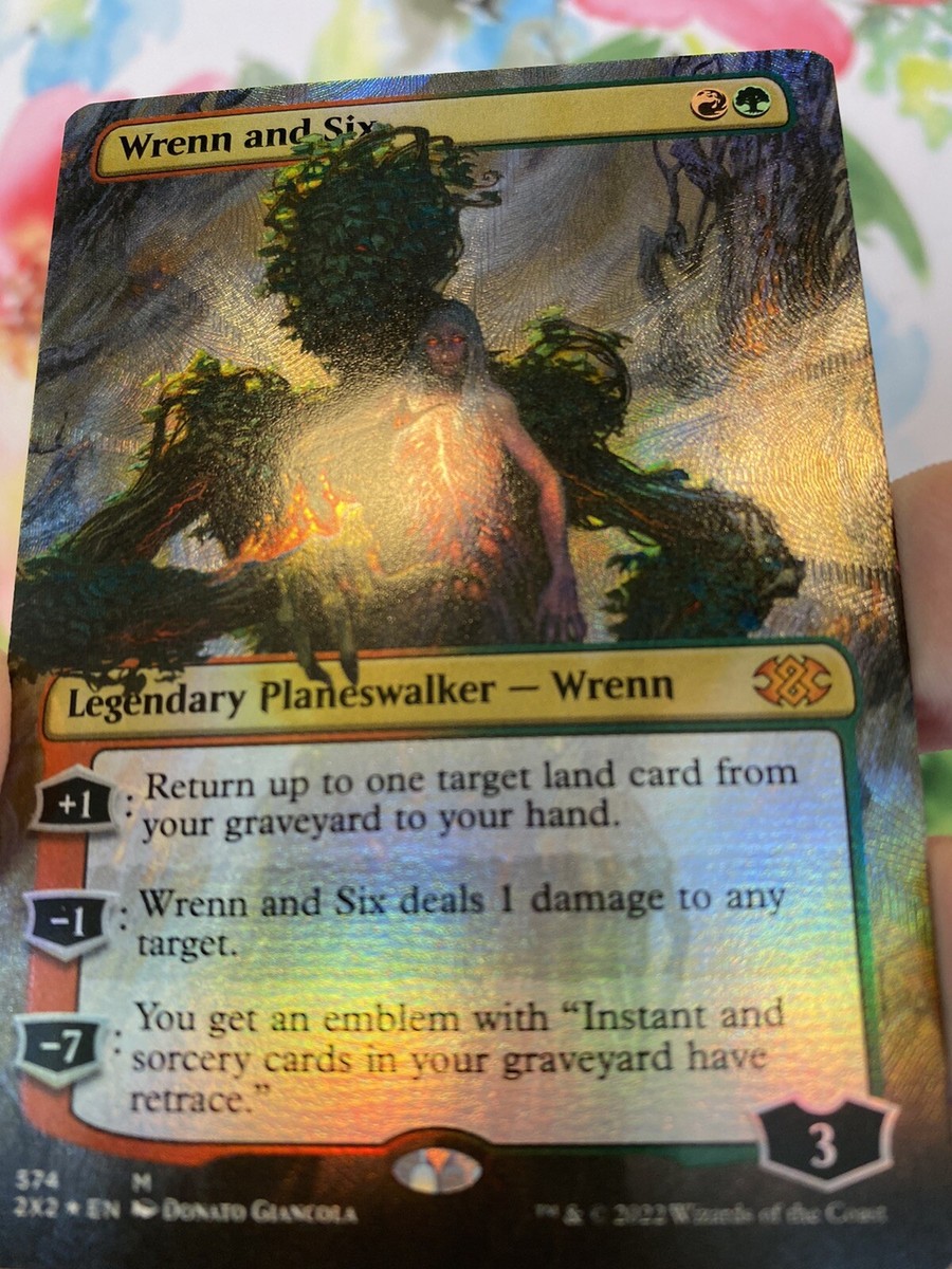 mtg 英語版 ボーダーレス FOIL レンと6番 2x2 WRENN AND SIX *TEXTURED FOIL* Borderless Art 2X2 MTG MT/NM
