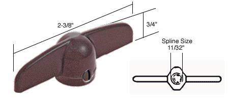 Chestnut Bronze T-Crank Window Handle With 11/32" Spline Size for Truth - Picture 2 of 5