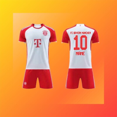 FC Bayer Munich home 23-24, Jersey and Short Fc Bayer Munich White and  Red