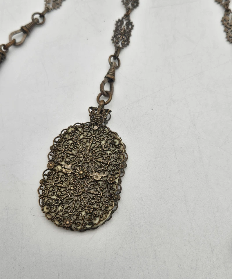 Dijes victorianos antiguos ingleses de plata Chatelaine y 5 accesorios F2 Foto 3 de 4