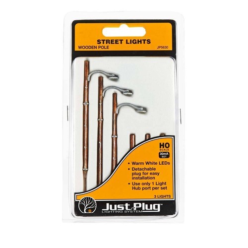 Woodland (escala HO) 5630 Just Plug farolas poste de madera (paquete de 3)  | Zustand: New