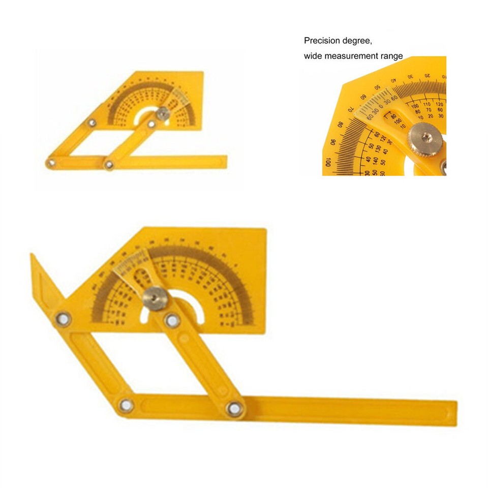 Plastic Goniometer Angle Finder Tool - 0-180 Degree Protractor, Miter Gauge, Measuring Ruler, For Woodworking & DIY