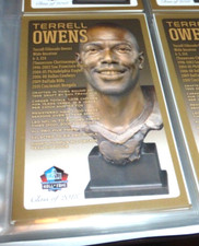 2018 Hall of Fame Bust Card TERRELL OWENS #d/150 HOF SAN FRANCISCO 49ERS EAGLES