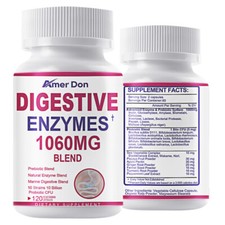 Digestive Enzymes Prebiotic  Probiotics Gas Constipation  Bloating Relief 120