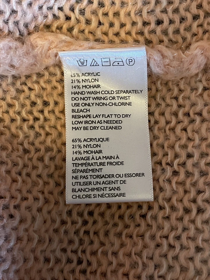 Urban Outfitters Kimchi Blue Fuzzy Gray Peach Mohair Blend Sweater M Oversized - Изображение 4 из 4