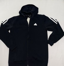 Adidas Essentials Fleece 3-Stripe Full Zip Hoodie Size Medium