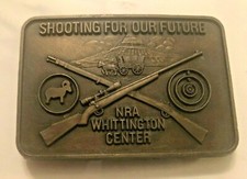 Vintage NRA Shooting for our Future Whittington Center Hunting Rifle Belt Buckle