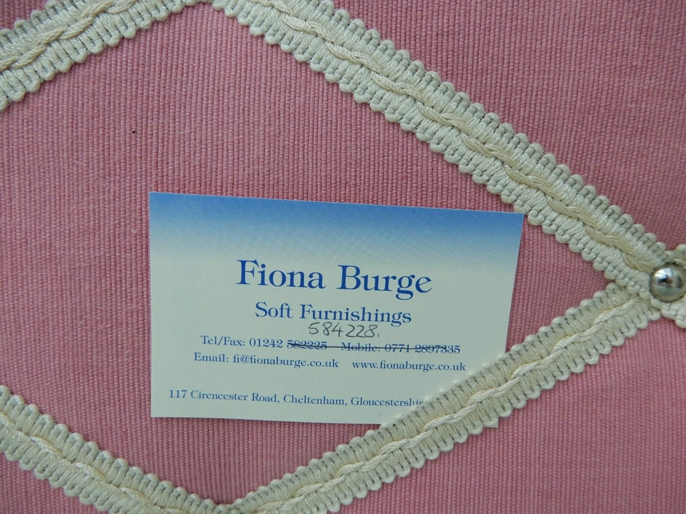 Handmade Pink Fabric, Memo Board, Message Board, Notice Board by Fiona Burge New - Image 3 of 4