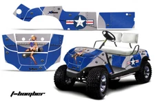 Cart Graphics Kit Decal Sticker For Yamaha Golf Cart 1995-2006 TBomber Blue