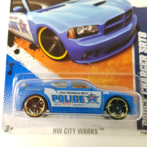 Hot Wheels Dodge Charger SRT8 Satin Blue 2010 #110/240 City Works #2 New on Card - Picture 2 of 8