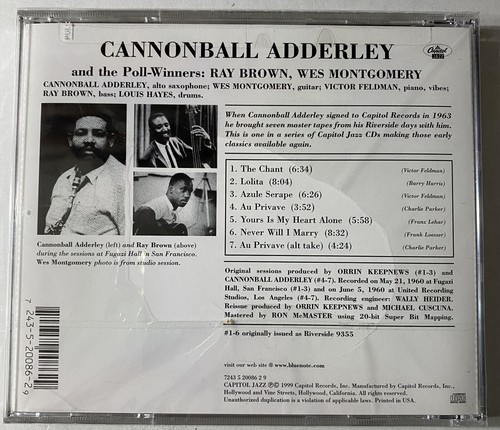 CANNONBALL ADDERLEY & The Poll Winners WES MONTGOMERY Ray Brown NEW SEALED CD - Picture 2 of 2