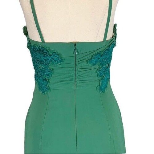 Mandalay Womens Sleeveless Floral Embroidered Chiffon Midi Dress Green Size 6 - Picture 11 of 15