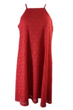 Nine West Coral Sleeveless Lace Apron Shift Dress 8