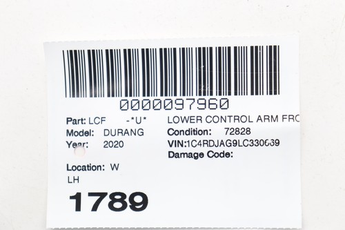 2016 - 2025 DODGE DURANGO FRONT LEFT SUSPENSION LOWER CONTROL ARM OEM 68282729AC - Picture 13 of 13
