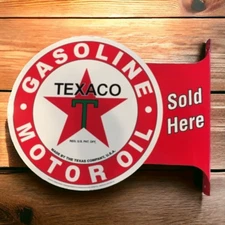 Licensed Texaco Gas Flange Sign / Texaco Oil Signs / Petroliana Petro Gas Pump