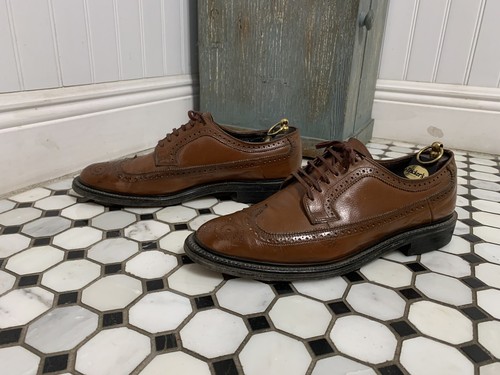 Hanover Vintage Wingtip Longwing Shell Brown Oxford Blucher 10.5 D Goodyear - Picture 4 of 12