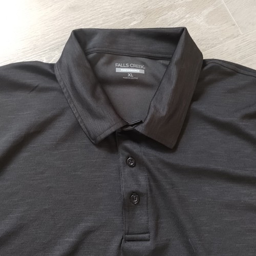 Falls Creek Performance Polo XL Shirt Black Short Sleeve Stretch Athleisure Golf - Picture 2 of 7