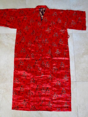 New!Never Used Souvenir from JAPAN TRAVEL Authentic Black & Red JAPANESE KIMONO 