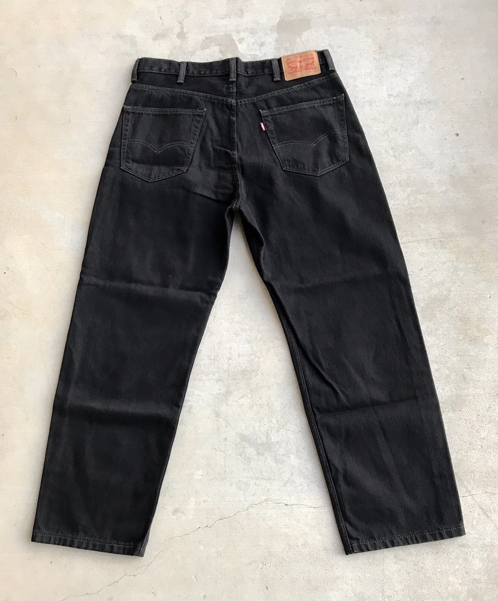 LEVI’S 550 MADE IN USA BLACK DENIM PANTS Levi's Men's 550 Relaxed Fit Jeans, Black, Size 34, Mid-Rise