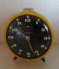 Kienzle Duo Vintage Wecker - 70er Retro - Handaufzug Uhrwerk - gelb Space Age