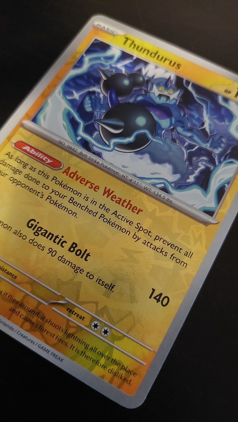 Thundurus (70/197) Reverse-Holographic Pokemon Card