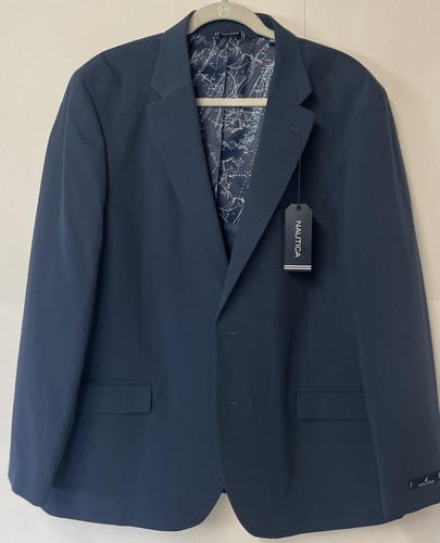 Nautica Men's Ventura Modern Fit Suit Jacket BLUE 46R Sport Coat Blazer Stretch - Picture 2 of 9