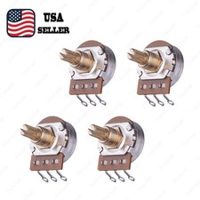 Set of 4 Electric Guitar Potentiometer A500K Brass 24Split Fine 15mm Short Shaft