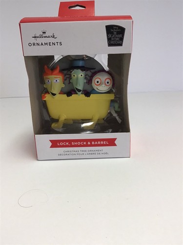 Hallmark Lock Shock & Barrel in Tub Christmas Ornament Nightmare Before Xmas New - Picture 5 of 5