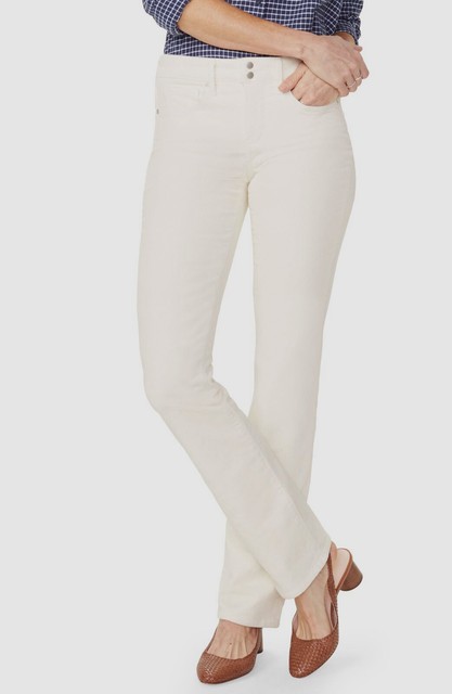 NYDJ Women's White Marilyn Straight-leg 