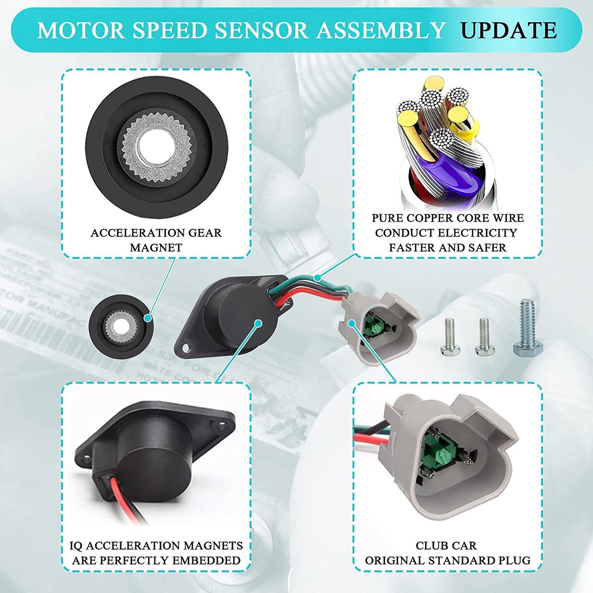 Golf Cart High Speed Sensor for Club Car IQ Electric 48V 04+ ADC